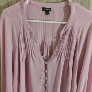 Torrid Light Pink Pleated Blouse